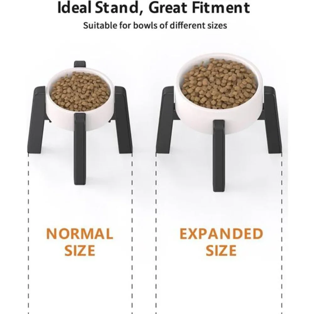 Dog Bowl Stand with Adjustable Width [Stand Only], Elevated Pet Water & Food
